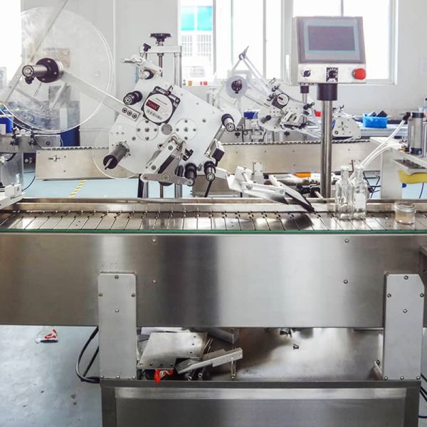 PLC Automatic Flat Label Applicator Machine Applicator For Box Bottle Cap Packaging Bag