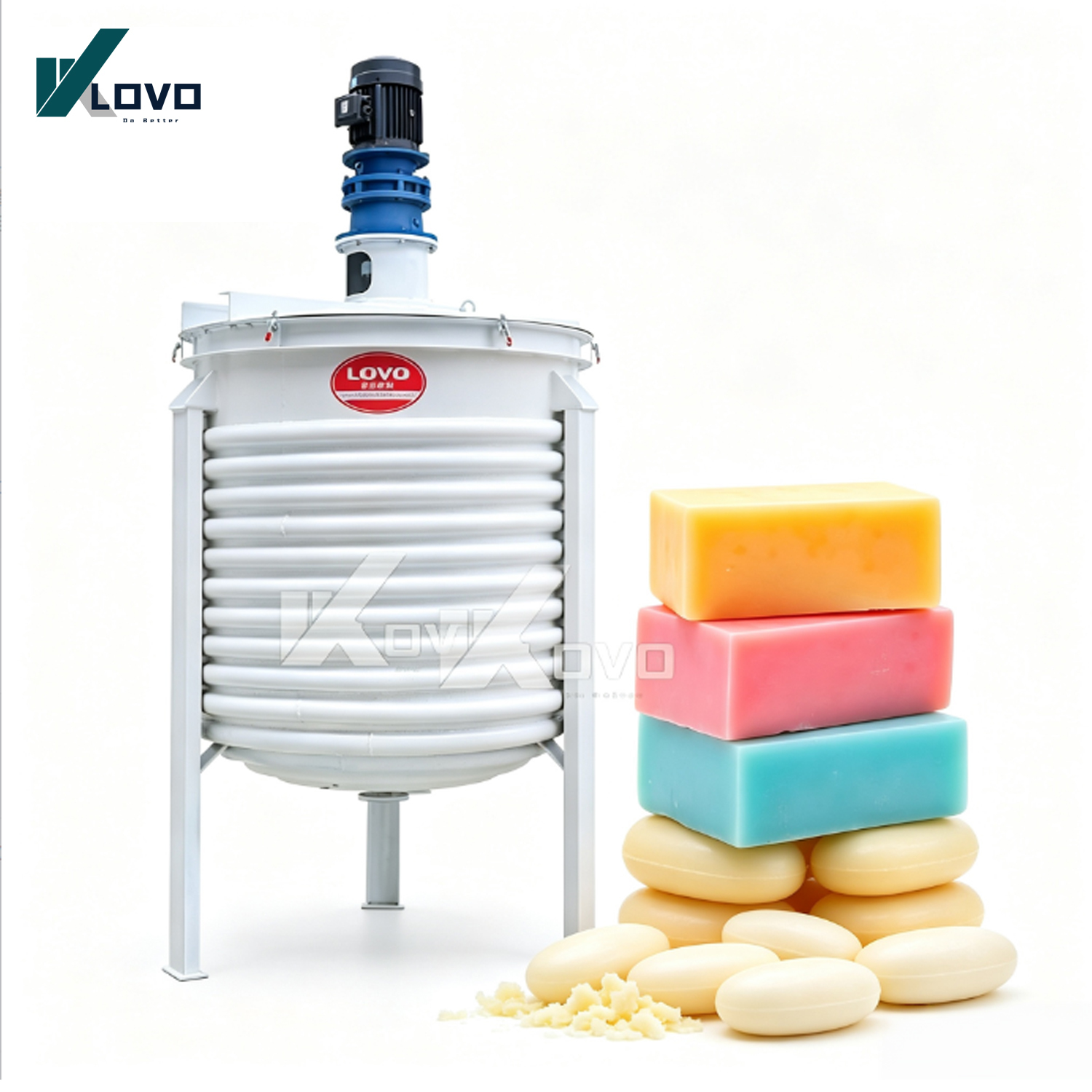Steam-Jacketed External Coil Saponification Kettle with Powerful Stirring