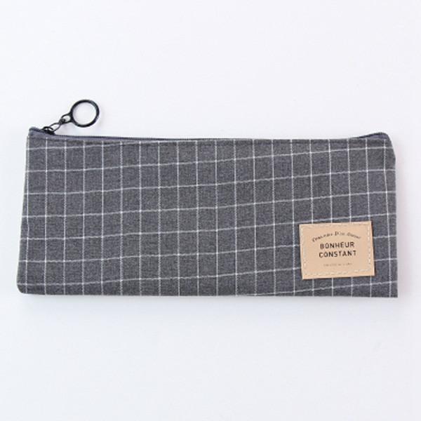 Custom Printed Logo Promotional Cotton Fabric Student Pencil Pouches With Zipper