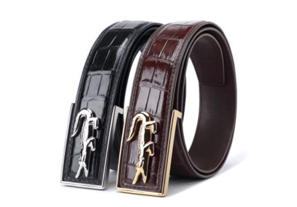 Dongguan factory direct supply genuine alligator belt crocodile leather men's belts