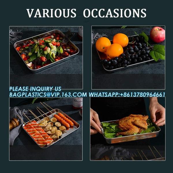 Stainless Steel Tray Non Toxic Heavy Duty Thickening Pan For Kitchen Baking, Lab Instrument, Dental, Medical Surgical