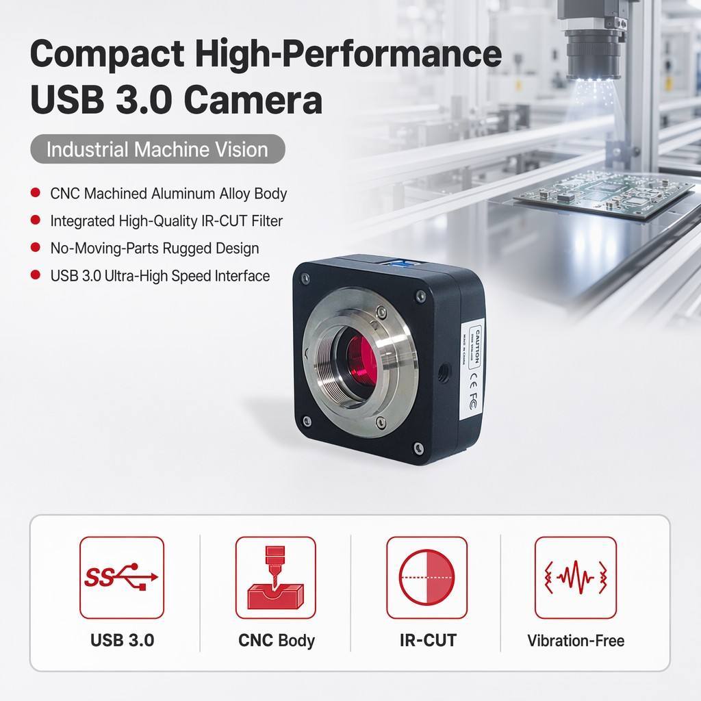 OEM Factory No Moving Parts Microscope Camera CNC Shell IR-CUT for High Speed Machine Vision CE MSS-C-D4CMOS