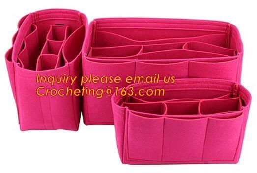 cute nursery felt box, Best selling wholesale felt purse organizer insert, Best selling fashionable Travel Insert felt b