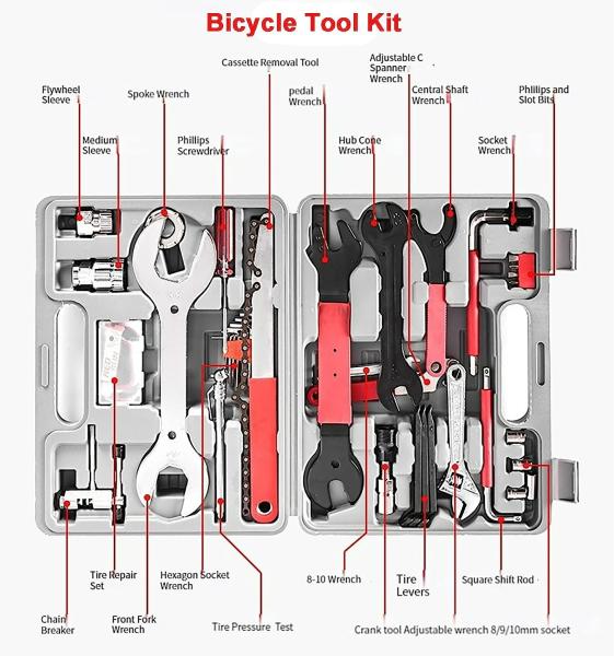 Bike Repair Tool Kit - 16 in 1 Bicycle Multitool Mountain Bike Tool Cycling Maintenance, Bike Hex Key Wrench