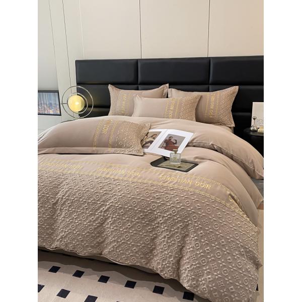 Свадебный четырёхкомпонентный комплект 2024 Класс А Рельефная стирка Шелковый Тенцельный набор с геометрическим дизайном