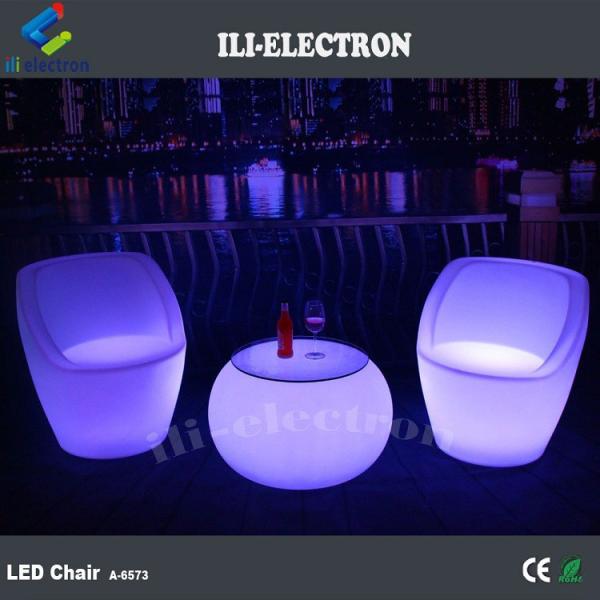 Modern Commercial LED Illuminated Cocktail Table With Rechargeable Lithium Battery