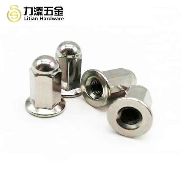 Rubber Hex Stainless Steel Cap Nuts Nature Color GB/T19001 Approved  DIN1587