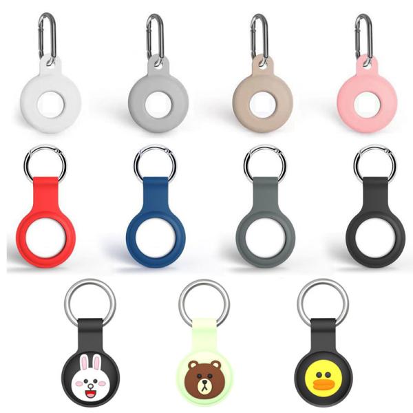 Anti Scratch Non Slip Silicone AirTag Cover With Keychain