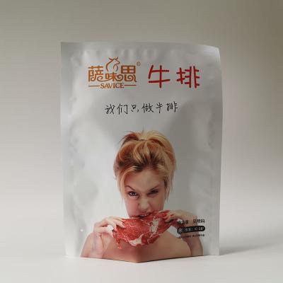 Steak 3 Side Seal Heat Seal Food Packaging Pouches External Packaging