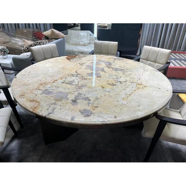 Верхний круглый обеденный стол мрамора кухни современный роскошный установил 6