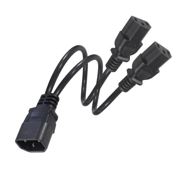 16AWG C14 à 2xC13 câble d'alimentation pour serveur/équipement industriel 300V 10A ROHS certifié 3 prises
