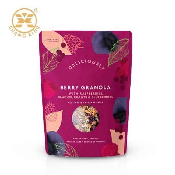 Resealable Biodegradable Plastic Ziplockk Bags ROHS Matte Finished Dried Fruit Packaging