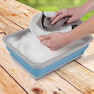 Outdoor 37L Folding Storage Bucket With Cover Collapsible Bucket - 10-Liter Multipurpose Wash Bin for Camping