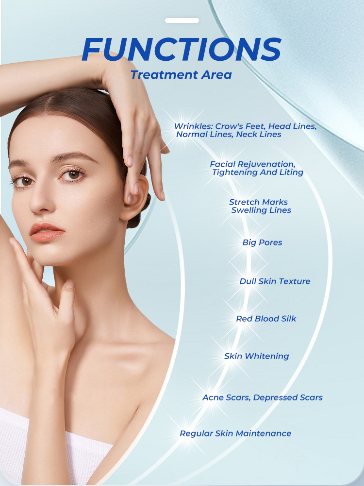 Crystallite Depth 8 Fractional RF Microneedle Machine Multi Tips Wrinkle Scar Stretch Mark Removal Skin Tightening Salon Equipment