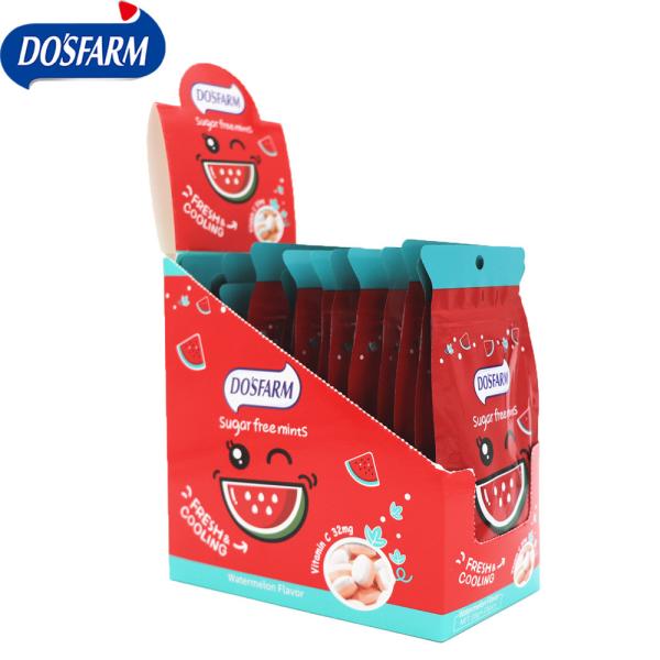 Double Color Shape Sugar Free candy Vitmain C Fresh Cooling Watermelon Flavor Bag Packing After Dinner Mints