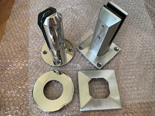 Customizable Frameless Glass Balustrade Fixings , Inox Glass Pool Fence Fittings