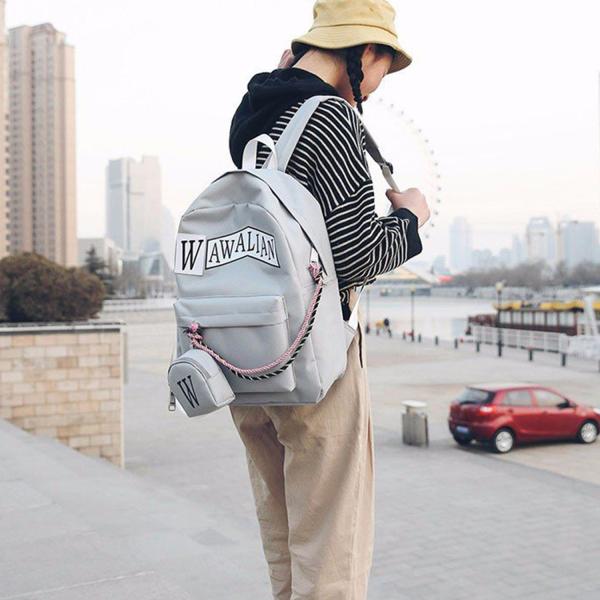 Schoolbag female han edition hits color street backpacks college wind schoolbag canvas backpack leisure computer bag