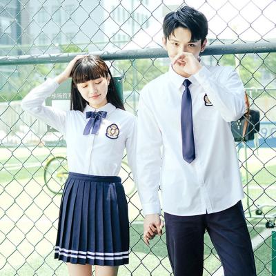 Girls International Middle High Teen School Uniform Shirt Korean White Long Sleeve