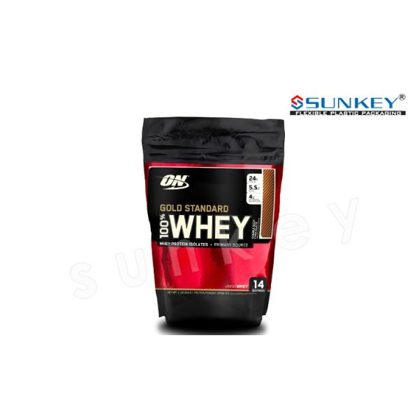 Whey Protein Coffee Tea Packaging Aluminum Foil Clear Stand Up Pouch With Zipper