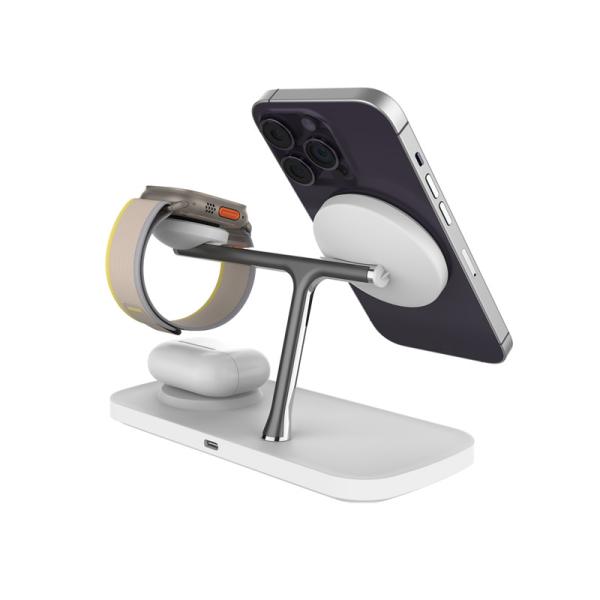 QI2 5 in 1 Magnetic Wireless Charger iPhone Stand 15W Fast Mag-Safe Charger for iPhone 17/17 Pro/17 Air/17 Pro Max 16/15/14/13/12 Series Apple Magnet Wireless Charging Station/Pad for AirPods