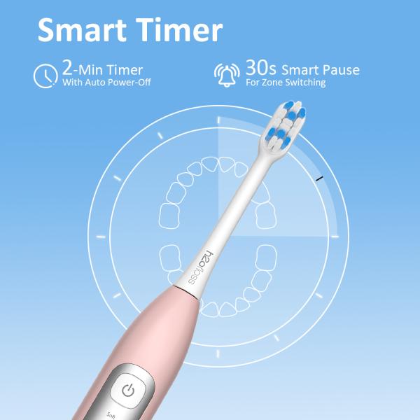 Slim Electric Toothbrush Adults Rechargeable 3 Brushing Modes 2 Minute Timer Black White Travel Battery Replacement
