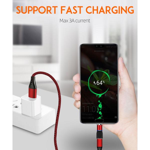 3 In 1 3A Magnetic USB Charging Cable Pure Oxygen Free Copper