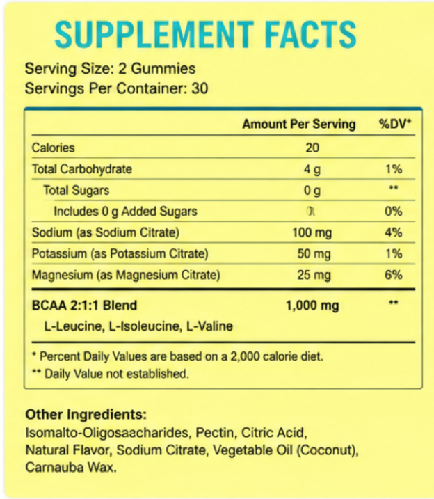 Adult Sports Supplements Electrolyte BCAA 2:1:1 Gummy Candy Creatine Monohydrate Gym Fitness Products