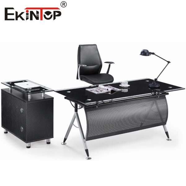 Современный прямоугольник Исполнительный стеклянный стол Офисная компьютерная столовая мебель