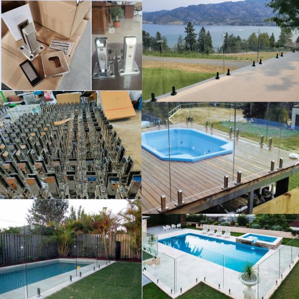 Frameless Glass Railings With Stainless Steel Spigots For Fence Balconies Staircase Patios