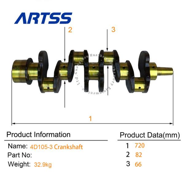 4D105-3 4D105 Excavator Engine Parts Crankshaft 6130-32-1111 6131-32-1101