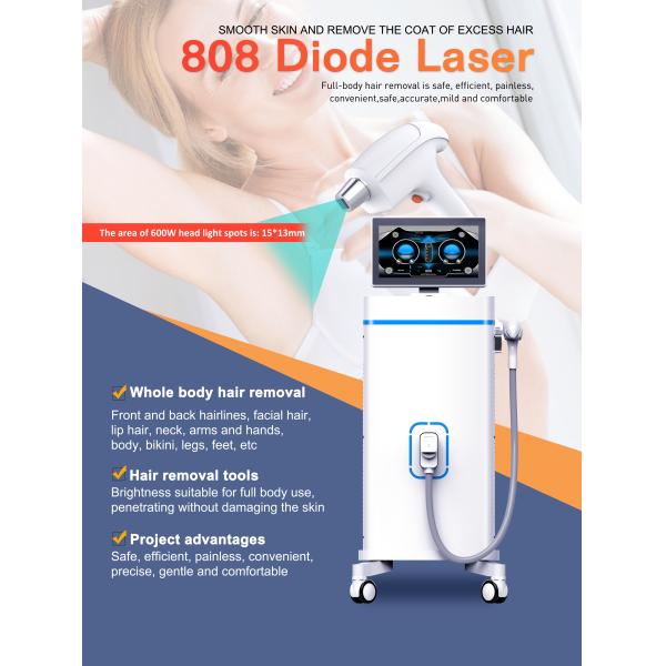 808nm Diode Laser Hair Removal Instrument With Sapphire Cooling Window