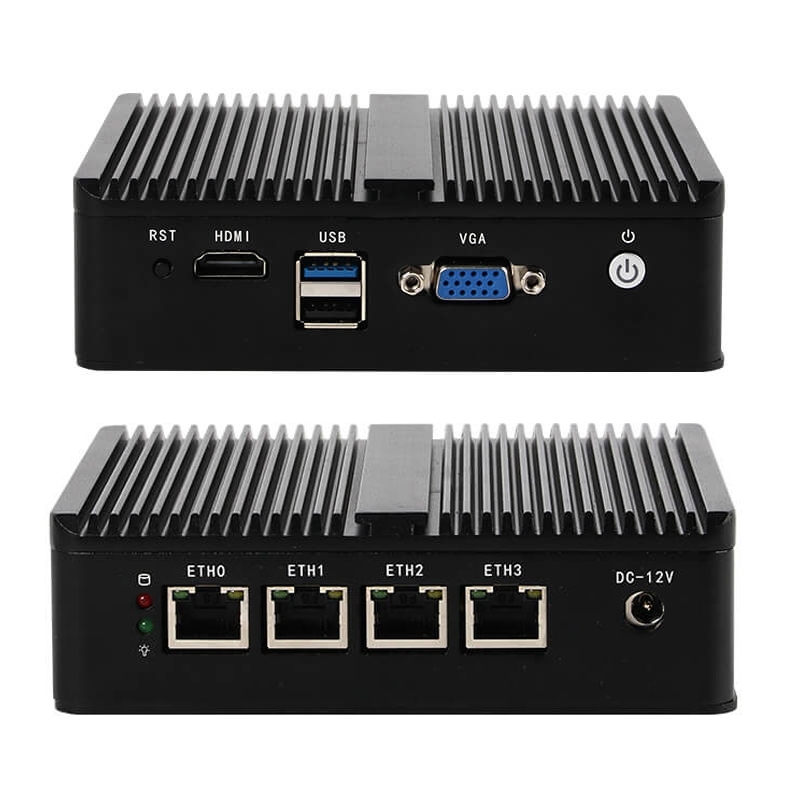 DDR3 8GB Firewall Mini PC Router With Intel Celeron N2830 Fanless Cooling Method