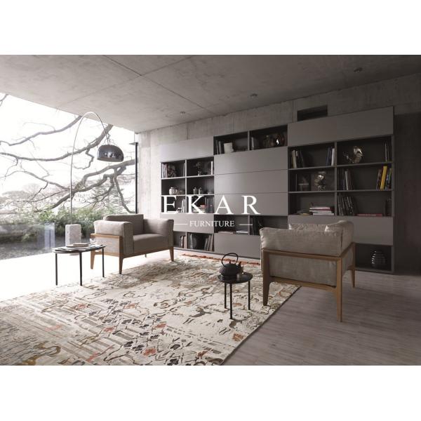 Italian Solid Wood Red Genuine Leather Sofa Set