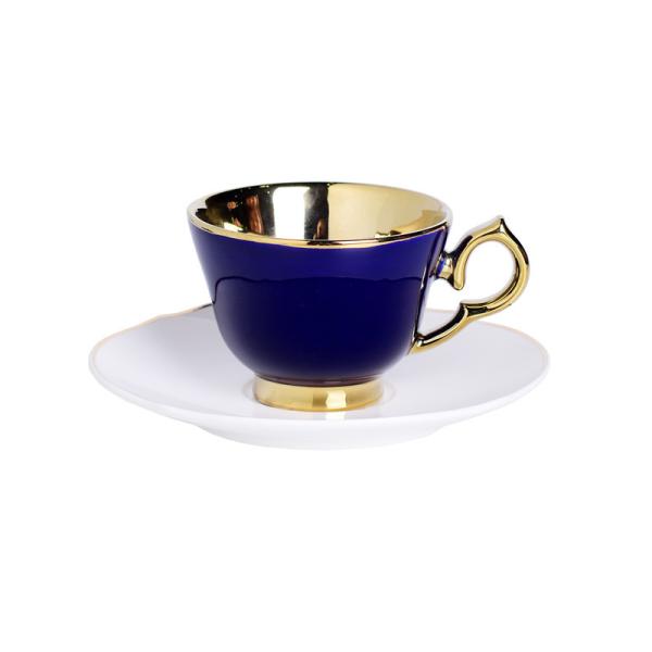 Porcelain Fashion Coffee Cupss 120ml With Electroplating Gold Plated