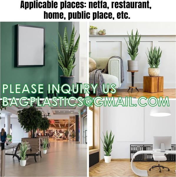 Artificial Snake Plant 26 inches Fake Sansevieria Artificial Potted Plants for Indoor and Outdoor, Home, Office
