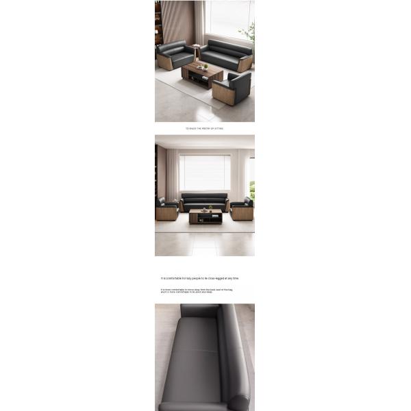 Sofá de oficina de cuero de Napa para un espacio de trabajo moderno y cómodo en la recepción de negocios