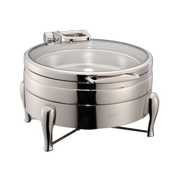 Станция супа грелки еды шведского стола ссаживая блюда индукции нержавеющей стали 304# ИУФЭХ гидравлическая с круглой стеклянной крышкой