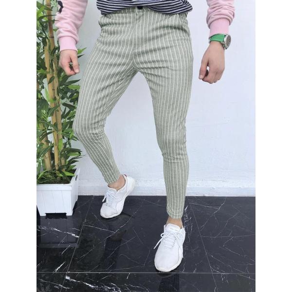 Light Wash Digital Print Polyester Trousers Multi-style Slim-fit Plaid for Casual Men