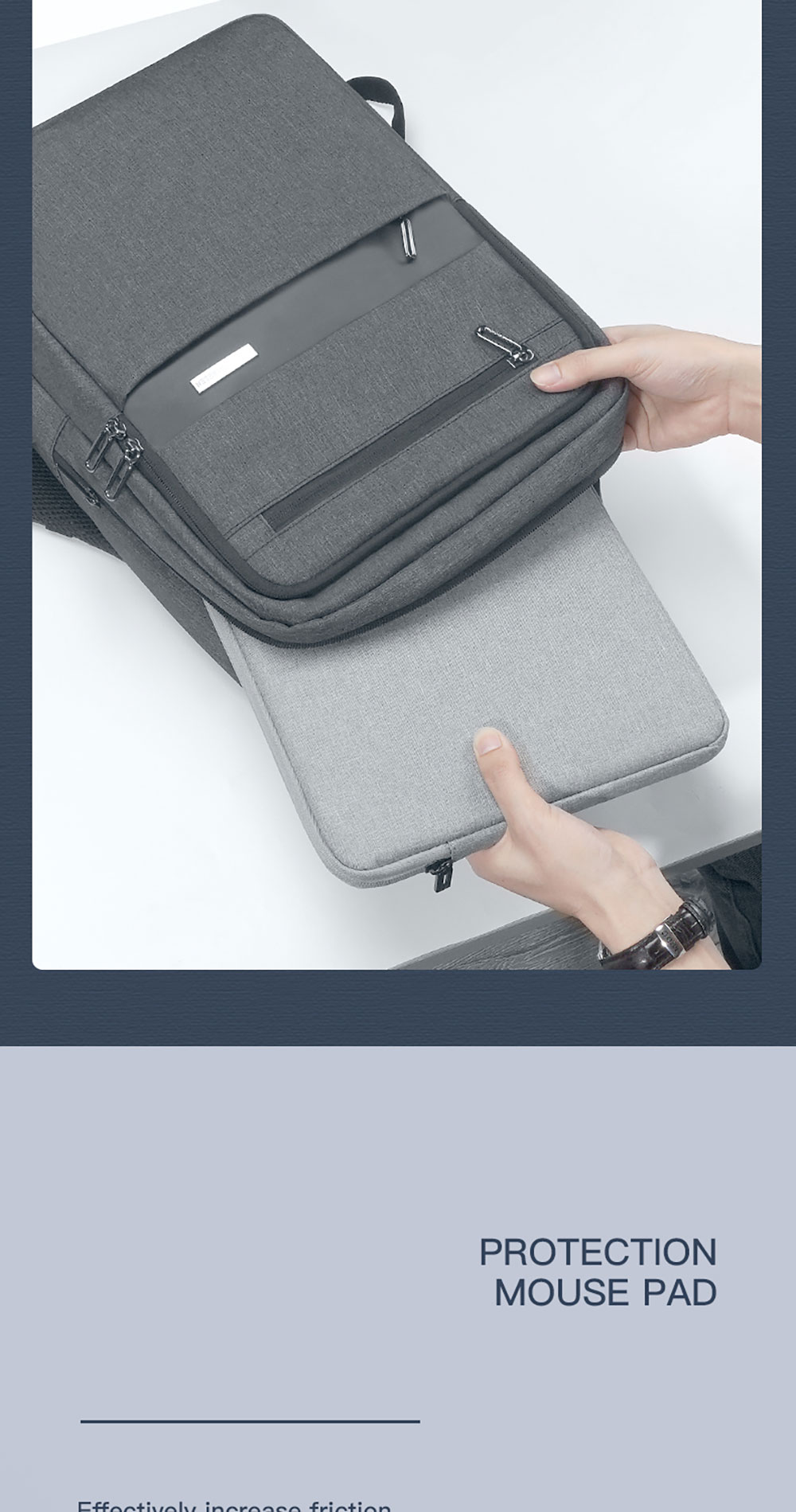For Waterproof Laptop Backpack Sleeve 13-15.6 Inch Shockproof Polyester Convertible Eco-Friendly OEM/ODM/Private Label DNB88