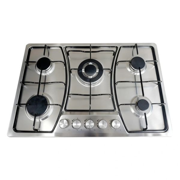 Energy 5 Burner Gas Cooktop Supplier Featuring Stainless Steel Surface and Safety Flame Failure Device for Professional Cooking ECO-S5701