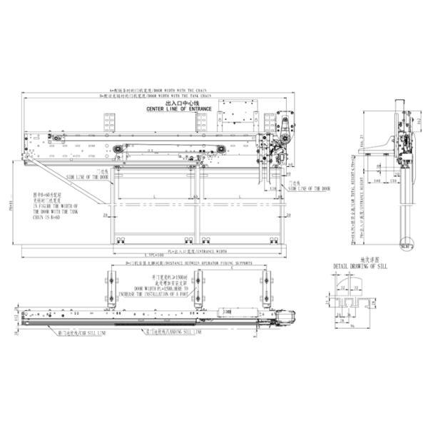 Lift Side Opening Elevator Door Operator 2 Panels Landing Device