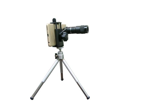 Professional Black 6x18 Cell Phone Monocular 630ft / 1000yds With Tripod Phone Holder