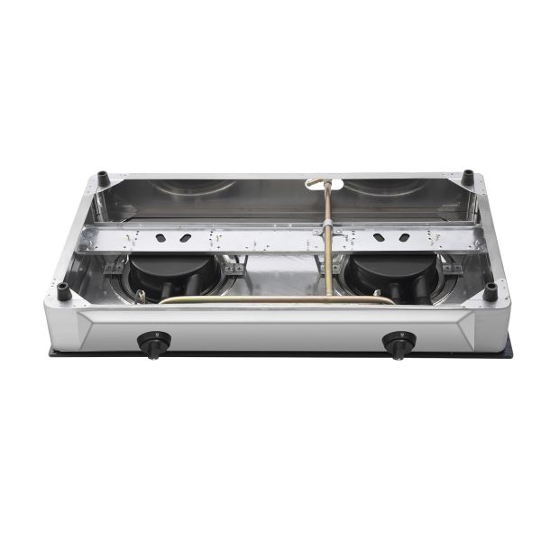 Double Burner Gas Stove Glass Countertop Energy Saving Ignition Device OEM ODM Factory
