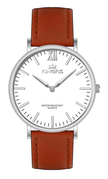 Custom Logo Quartz Hand Watch For Men 20.0 * 18.0mm Leather Strap