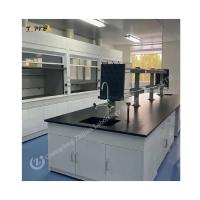 Banco de laboratório de aço SS304 com 2 armários 4 gavetas 2 prateleiras / 4 alças