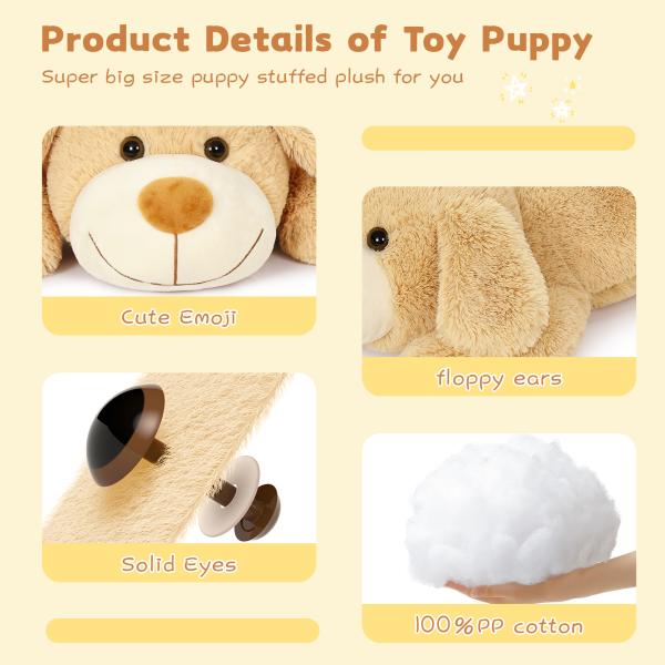 MorisMos 32 Giant Puppy Dog Stuffed Animal Cute Large Plush Toy and Body Pillow for Kids Bear Type