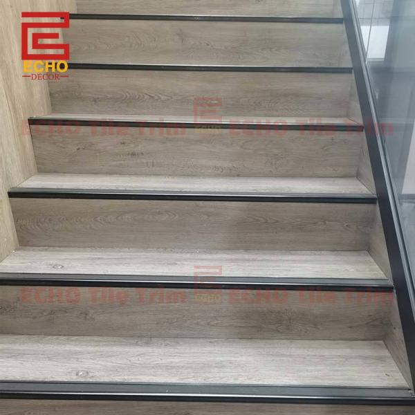 Non Slip 2 Inch Metal Stair Nosing Trim Black Step Edging Profiles