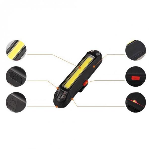 USB Rechargeable Bicycle Tail Comet LED Lamp for ABS PC Mounting Placement Seatpost