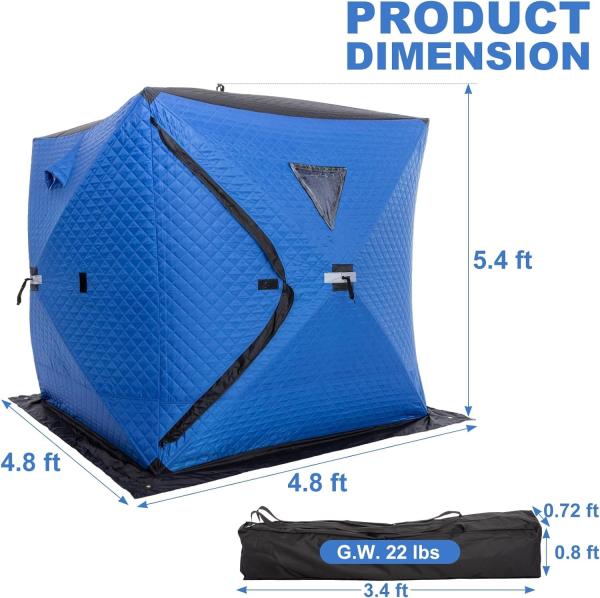 Portable Fishing Tackle Set Ice Fishing Shelter Insulated Ice Fishing Pop Up Tent