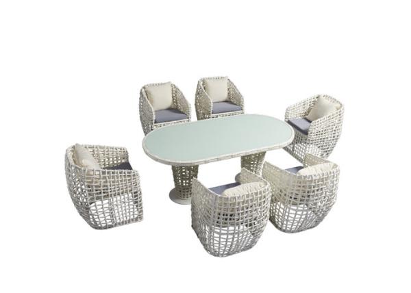 6 Seater 1.97 Cushion Thickness Outdoor Table Chairs